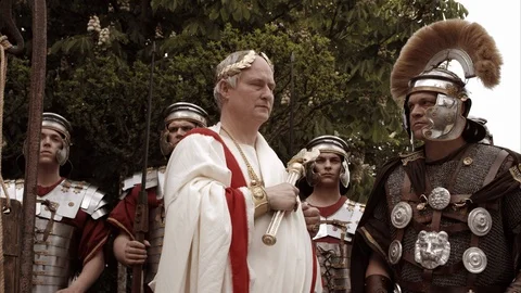 Slow Mo Emperor Issues Order Stock Footage 120518704