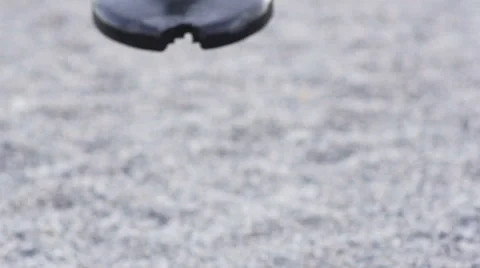Slow-Mo: Empty And Broken Swing Swinging By Itself Stock Footage 40009669