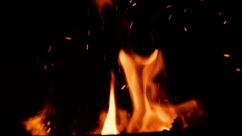 Slow mo focusing on fire Stock Footage 81031361