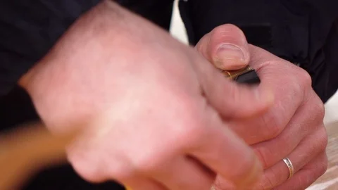 Slow-mo footage. Man reloading bullets 스톡 동영상 85797088