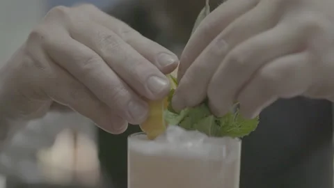 Slow Mo garnishing Stock Footage 163443287
