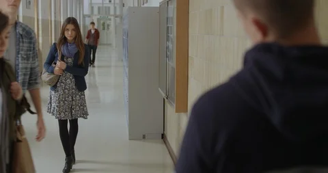 Slow-Mo Group Of Students Walking Into Classroom 库存影片 127044418