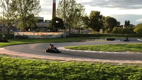 Slow mo karting Stock Footage 209447391