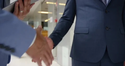 Slow Mo Man Meeting Client Stock Footage 97121790