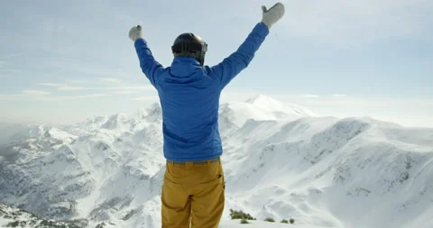 Slow Mo Of Man Throwing Snow In The Air Stock Footage 140193002