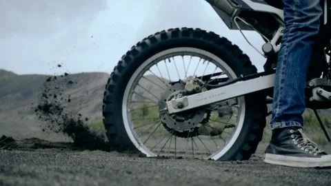 Slow-Mo Of Motorcycles Wheels 動画素材 130282291