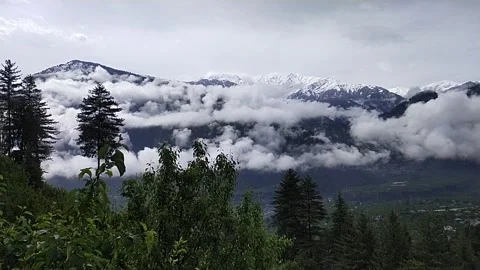 Slow mo mountains gray weather Stock Footage 240930161