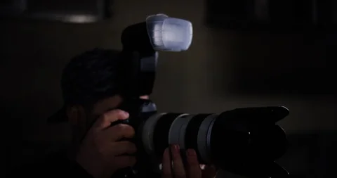 Slow Mo Of Paparazzi Taking Flash Photos Stock Footage 129361833