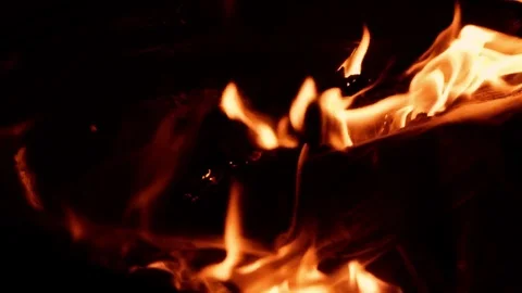 Slow mo paper thrown on fire Stock Footage 81031035