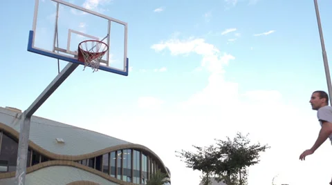 Slow-Mo: Professional Basketball Scoring By An Alley-Oop Stock Footage 39670778