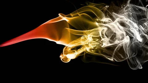 Slow-Mo. Real incense. Inverted colors. Stock Footage 49864018