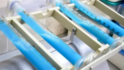 SLOW MO. In a scientific laboratory Stock Footage 130897324