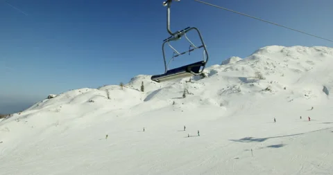 Slow Mo Of Ski Lift Stock Footage 140318279