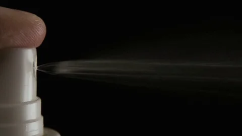 Slow mo. The spray is sprayed from the bottle Video stock 75781376