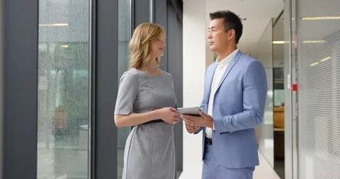 Slow Mo A Tablet Is A Great Tool For Business Stock Footage 97121869