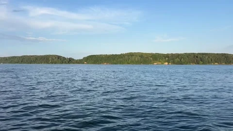 Slow mo video from the excursion ship porthole sailing Stock Footage 313036977