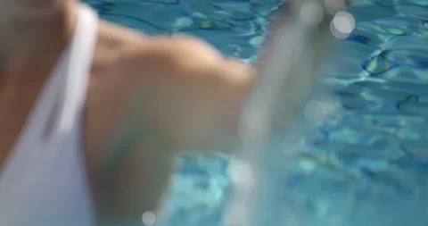 Slow Mo Of Water Running Down Females Arm Stock Footage 141923507