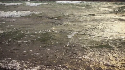 Slow Mo wave beautifully rides ashore Stock-Footage 82572725