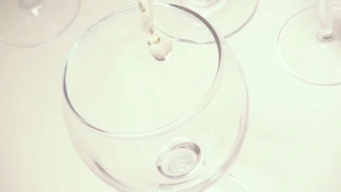 Slow mo white wine in a glass Stock Footage 71785300