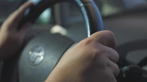 Slow mo woman driving Stock Footage
