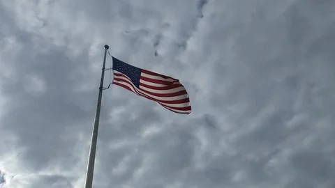 Slow motiom american flag Stock Footage 91831575