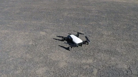 Slow motiom of a drone taking off Stock Footage 92136178