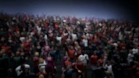 Slow-motion 120fps Crowd of defocused People Cheering, clapping, Applauding Stock Footage 164983127