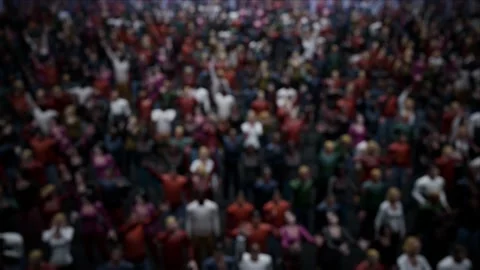 Slow-motion 120fps Crowd of defocused People Cheering, clapping, Applauding Stock Footage 164983244