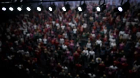 Slow-motion 120fps Crowd of defocused People Cheering, clapping, Applauding Stock Footage 164989752