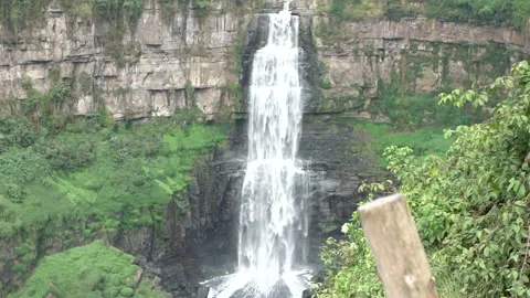 Slow Motion 132 Meter-High Tequendama Falls Waterfall Of Bogotá River Stock Footage 300729650