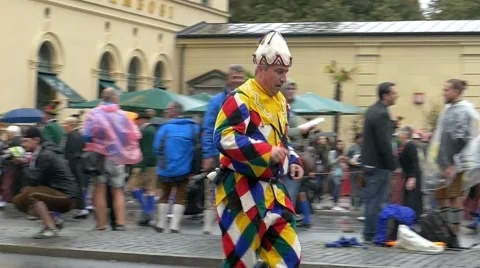 Slow Motion 2016 Munich Oktoberfest Octoberfest Parade German Beer Festival Stock Footage