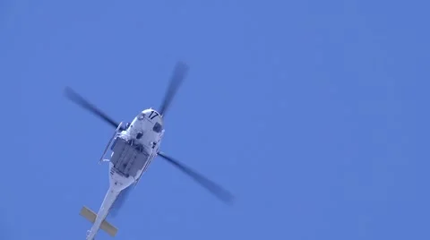 Slow Motion 240fps Firehawk Fire Fighting Helicopter Flies Overhead HD Stock Footage 68802924