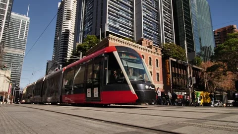 Slow motion 360 of commuters in Sydney George street 4K Video stock 245131991