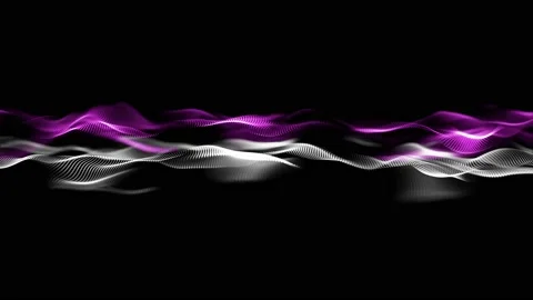 Slow motion 3D animation of pink and white waves made out of light particles Stock-Footage 140888629