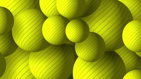 Slow motion 3D animation showing striped line work circular round balls moving Stock Footage 320862385