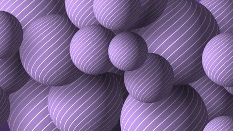 Slow motion 3D animation showing striped line work circular round balls moving Stock Footage 320862389
