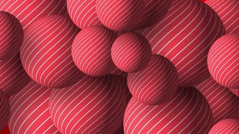 Slow motion 3D animation showing striped line work circular round balls moving Stock Footage 320862418