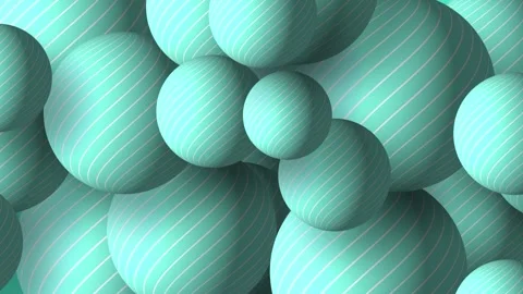 Slow motion 3D animation showing striped line work circular round balls moving Stock Footage 320862938