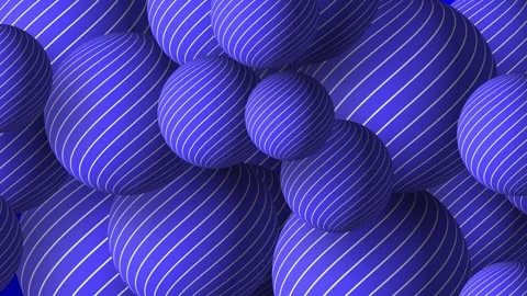 Slow motion 3D animation showing striped line work circular round balls moving Stock Footage 320862940
