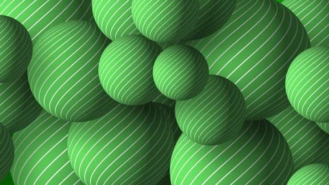 Slow motion 3D animation showing striped line work circular round balls moving Stock Footage 320862949