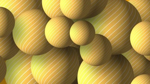 Slow motion 3D animation showing striped line work circular round balls moving Stock Footage 320862950