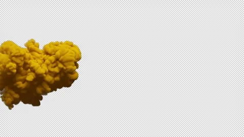 Slow motion 3D animation of yellow smoke. The file contains an Alpha Channel. Stock Footage 277954203