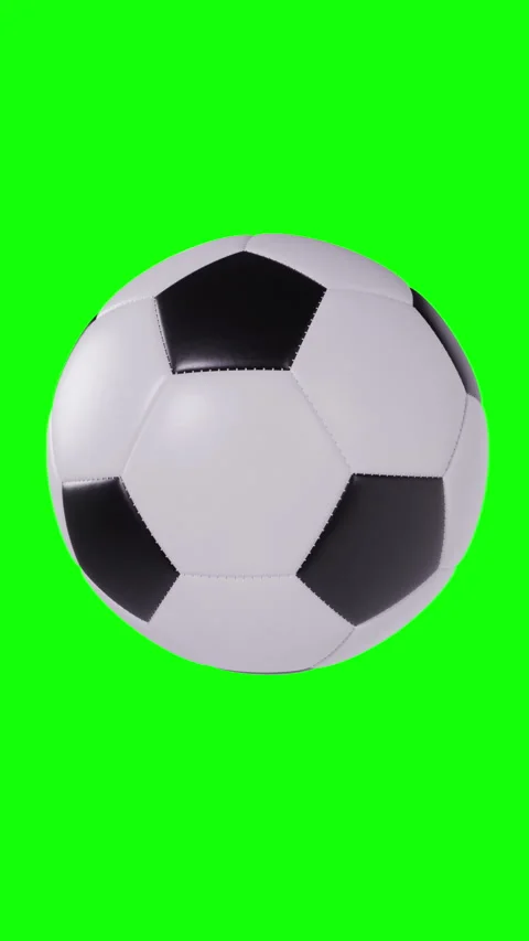 Slow Motion 3D Realistic Soccer Ball Rotating Isolated on Green Screen. Stock Footage 336756803