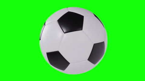 Slow Motion 3D Realistic Soccer Ball Rotating Isolated on Green Screen. Stock Footage 336756804