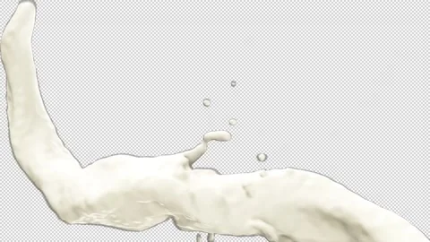 Slow motion 3D vortex milk flow with a splashes Stock Footage 232030029