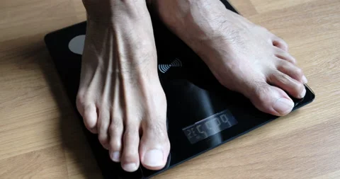 Slow motion 4K Close up foot Man body weight Stock-Footage 141379549