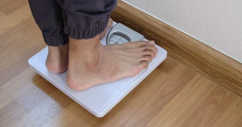 Slow motion 4K Close up foot Man body weight Stock-Footage 143482891