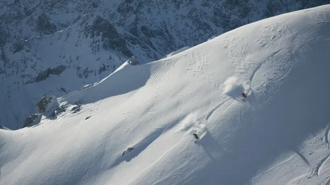 Slow Motion 4K: Powder Ski Freeride Vidéo 101023245