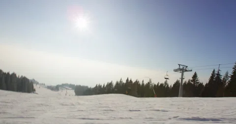 Slow Motion 4k Of Skier Enjoying Alpine Skiing On Late Sunny Afternoon Stock Footage 47094810