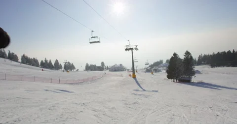 Slow Motion 4k Of Skier Falling Down On Ski Slope And Getting Up Stock Footage 47099662